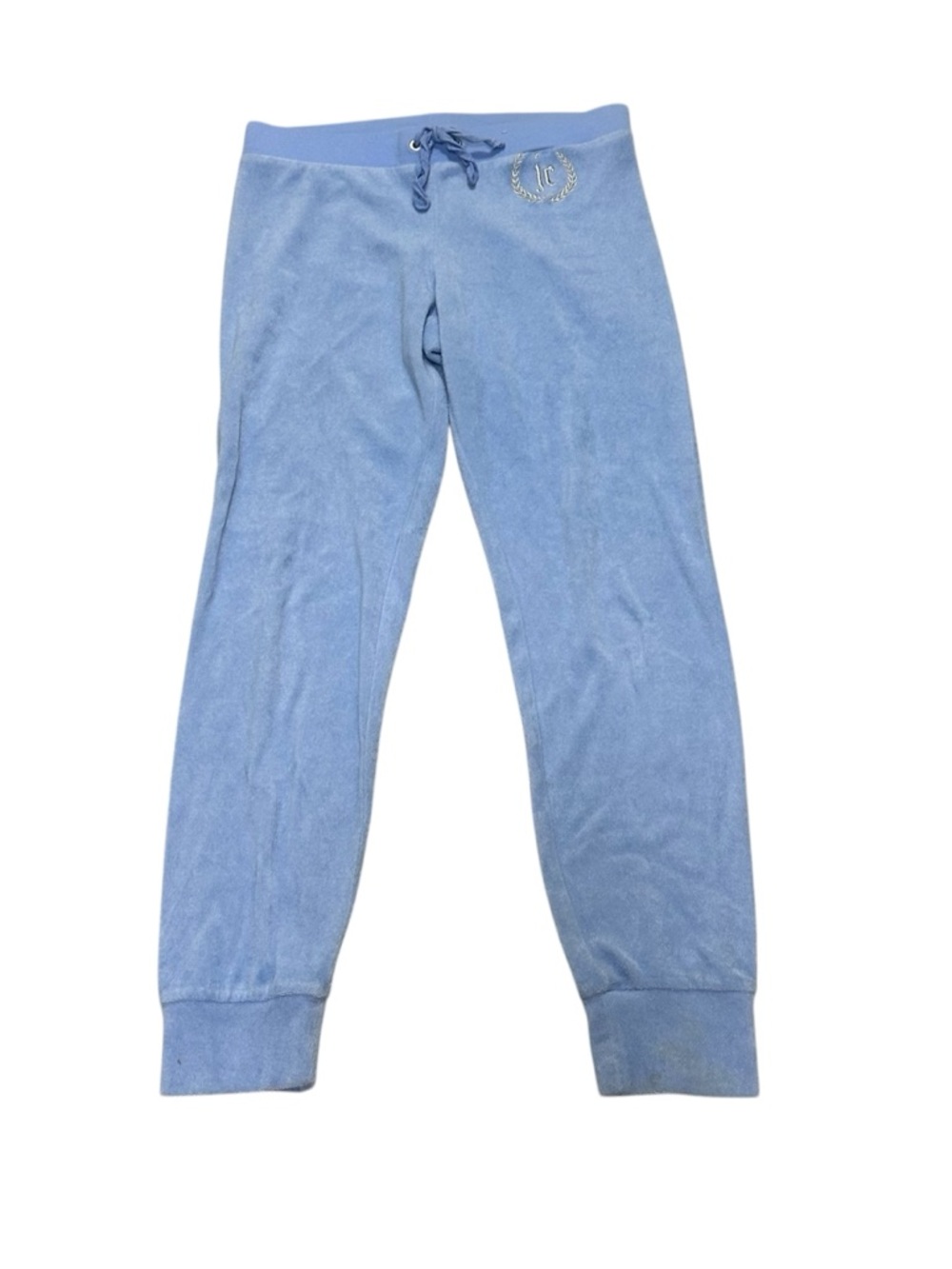 Juicy Couture Light Blue Velour Joggers with Embroidered Logo